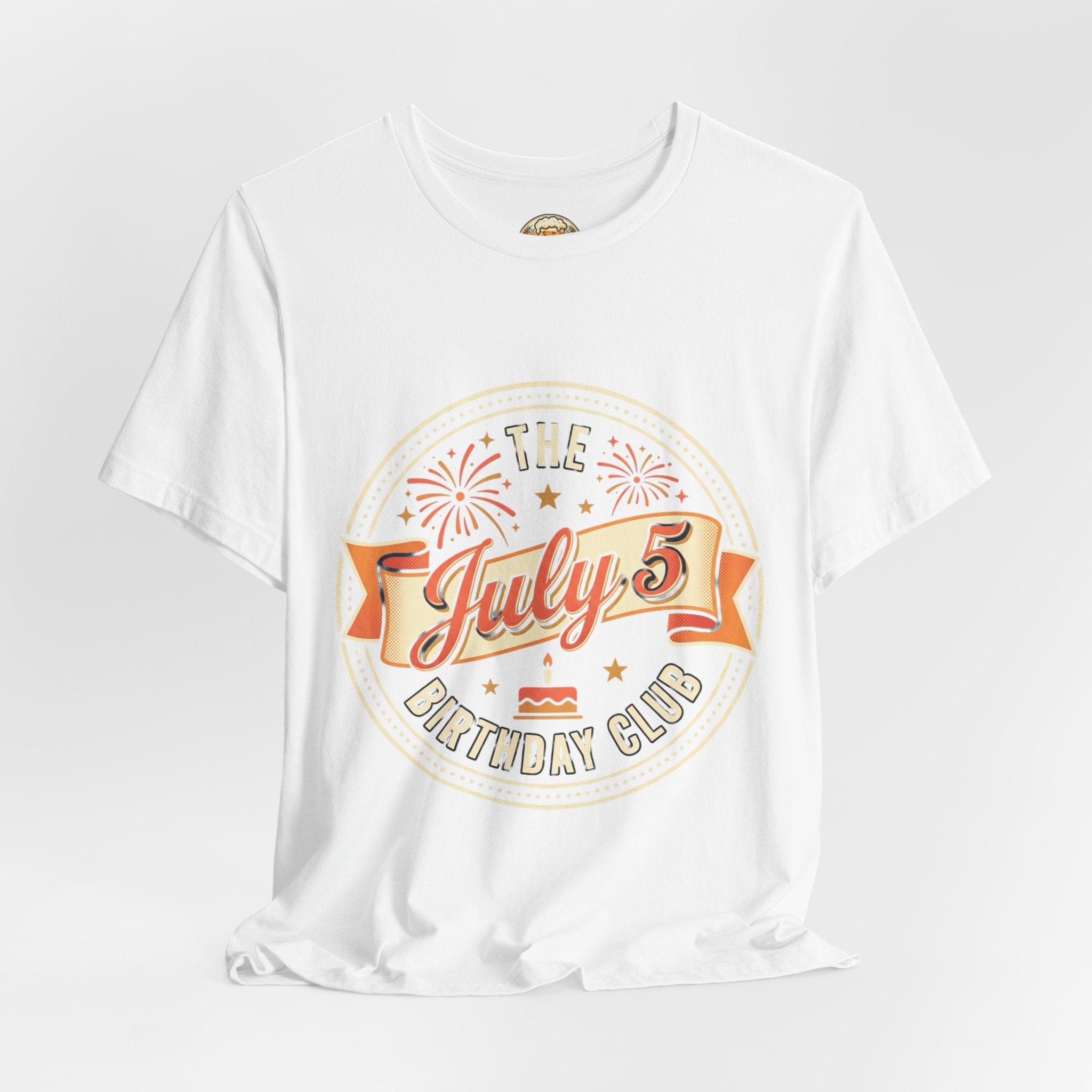 July 5th Birthday Club T-Shirt — Retro Fireworks Celebration Tee